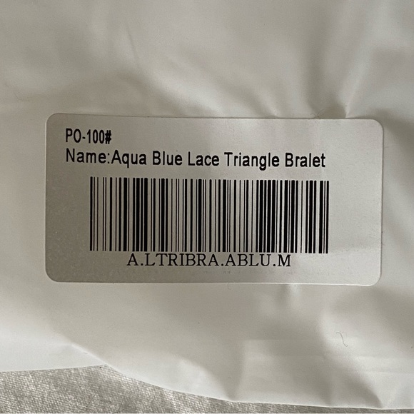 *SET* *NWT* Lounge Underwear AQUA BLUE LACE TRIANGLE BRALETTE (M) & BRIEFS (S) - Picture 5 of 8